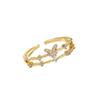 Chao Xiaobai 925 Sterling Silber Schmetterlingsring mit Zirkonia - Offenes doppellagiges geometrisches Design für Damen