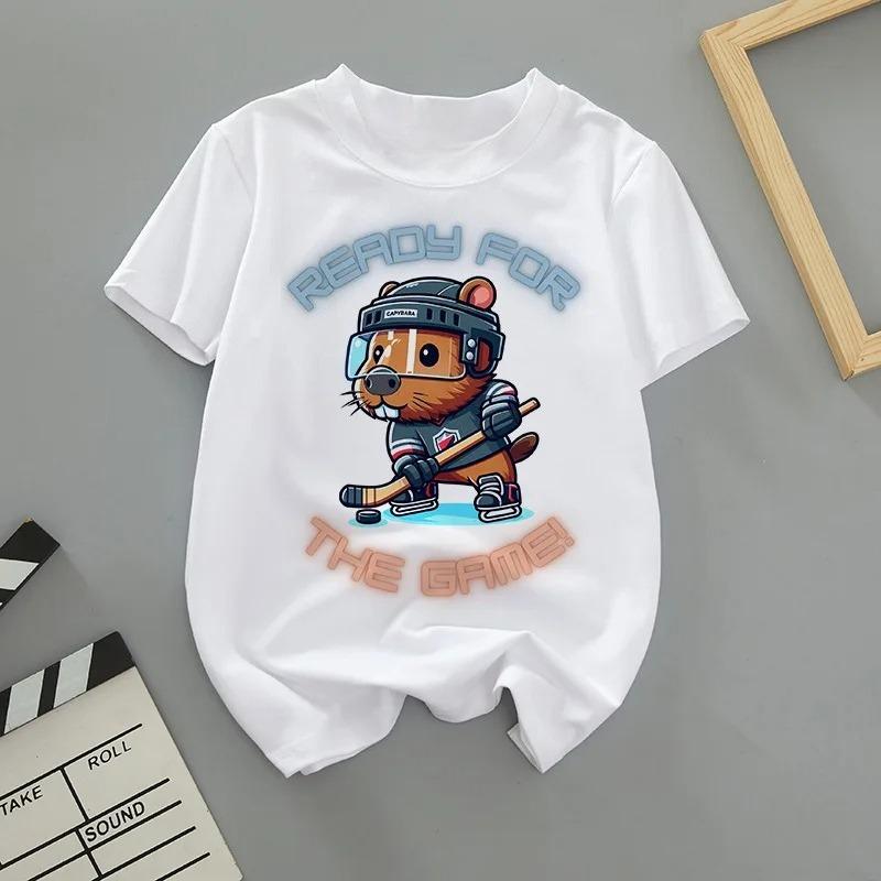 Summer Trendy and Fun Cartoon Clownfish Printed Short Sleeved T-shirt for Boys and Girls with Dopamine Style Parent-child Outfit