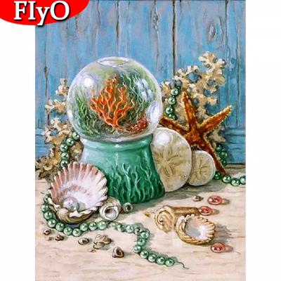 Voll Platz Diamant Malerei Kristall Ball Kreuz Stich Neue Ankunft Diamant Stickerei Landschaft Shell Dekor Für Zuhause