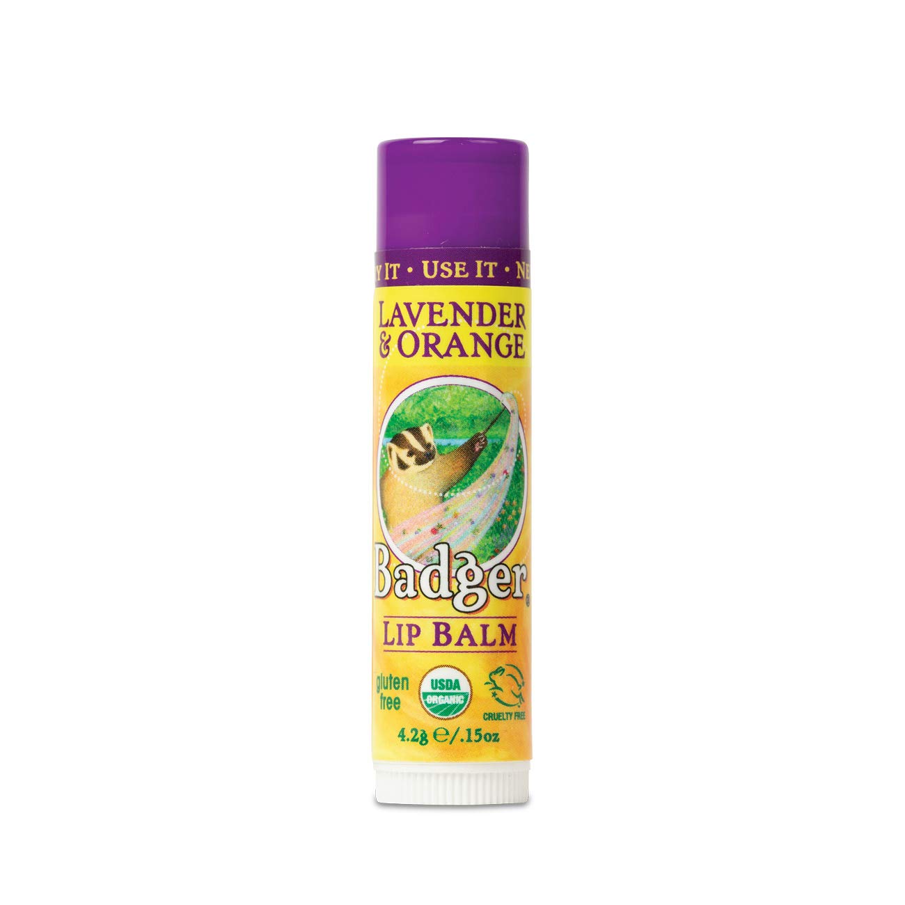 Badger Classic Lip Balm Stick 4.2g Lavender & Orange