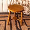 French Retro Triangular Table Antique Wooden Three-Legged Bedside Bench American Style Small Table