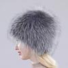 New Russia Winter Real Fur Hat Outdoor Warm Knitted Women Real Fox Fur Bomber Hats Lady Luxury Quality Genuine Fox Fur Caps