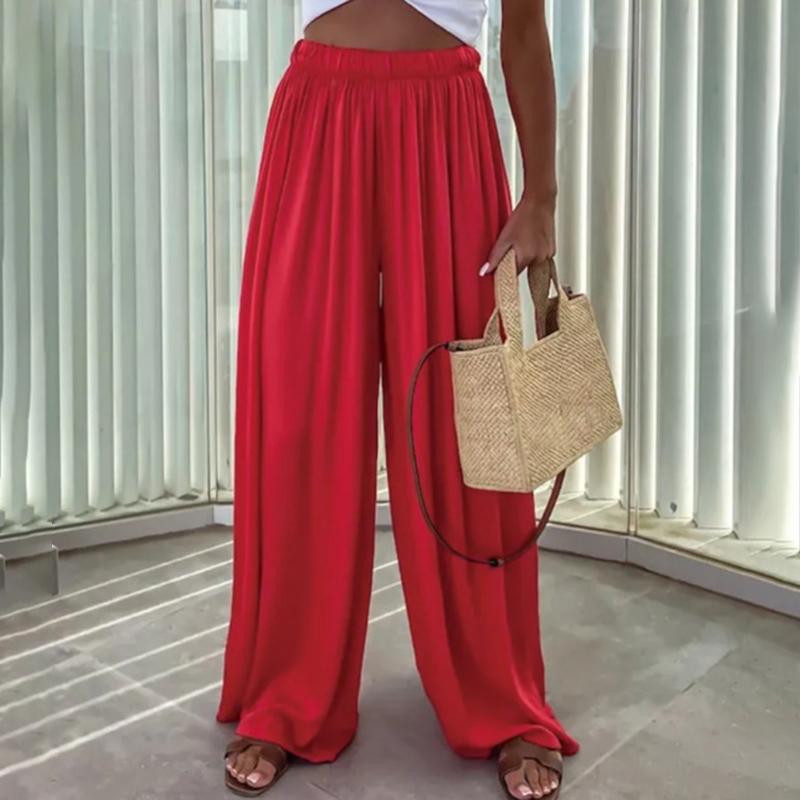 Women Autumn Winter Wardrobe Staple Versatile Draped Casual Street Elastic High-Waisted Solid Color Pocket Straight-leg Pants