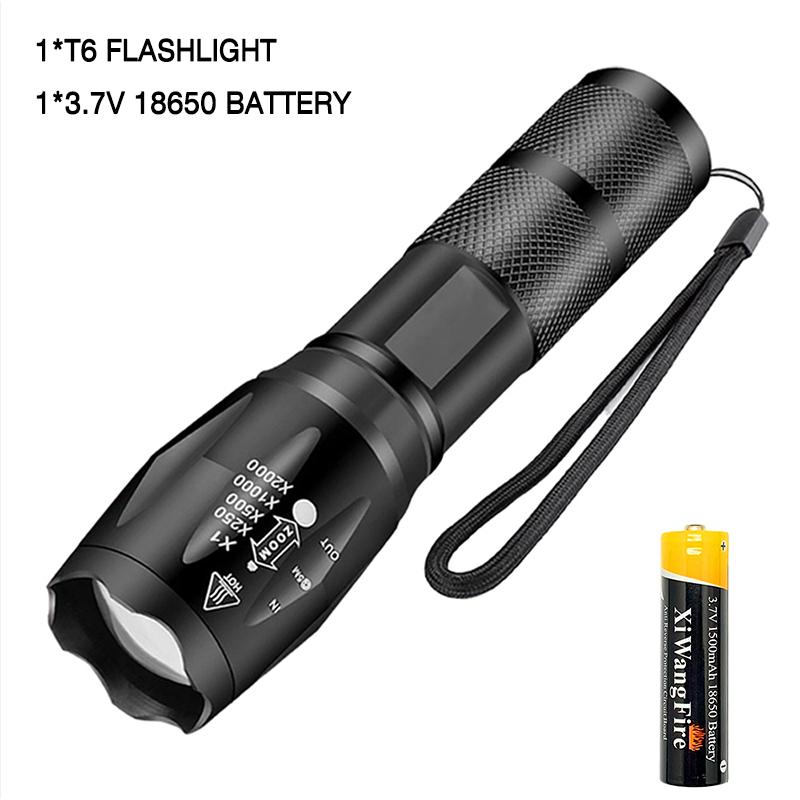 High Power Led Flashlights Camping Torch 5 Lighting Modes Zoom Light Aluminum Alloys Waterproof Material External 18650 Battery