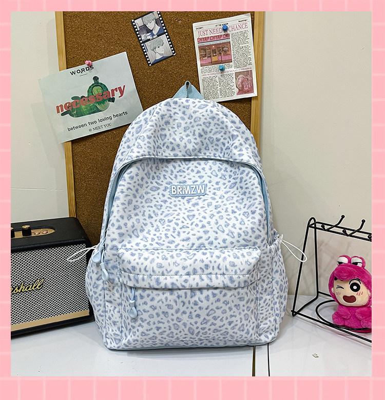 Schoolbag Leopard Print Casual Schoolbag Junior High School Student Girl Ins Style Niche High Value High School Student Backpack College Student