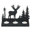 Weihnachtsbaum Deko Teelichthalter aus Holz Rentier(Schwarz)| Diwali Weihnachtsdekorationsartikel für Heimdekoration Wohnzimmer Büro