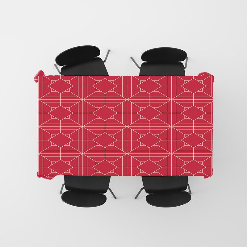 Red Spider Web Printed Tablecloth With White Lines For Home Dining Decorations In Size 60X120Cm Modern Kitchen Linen From Home G