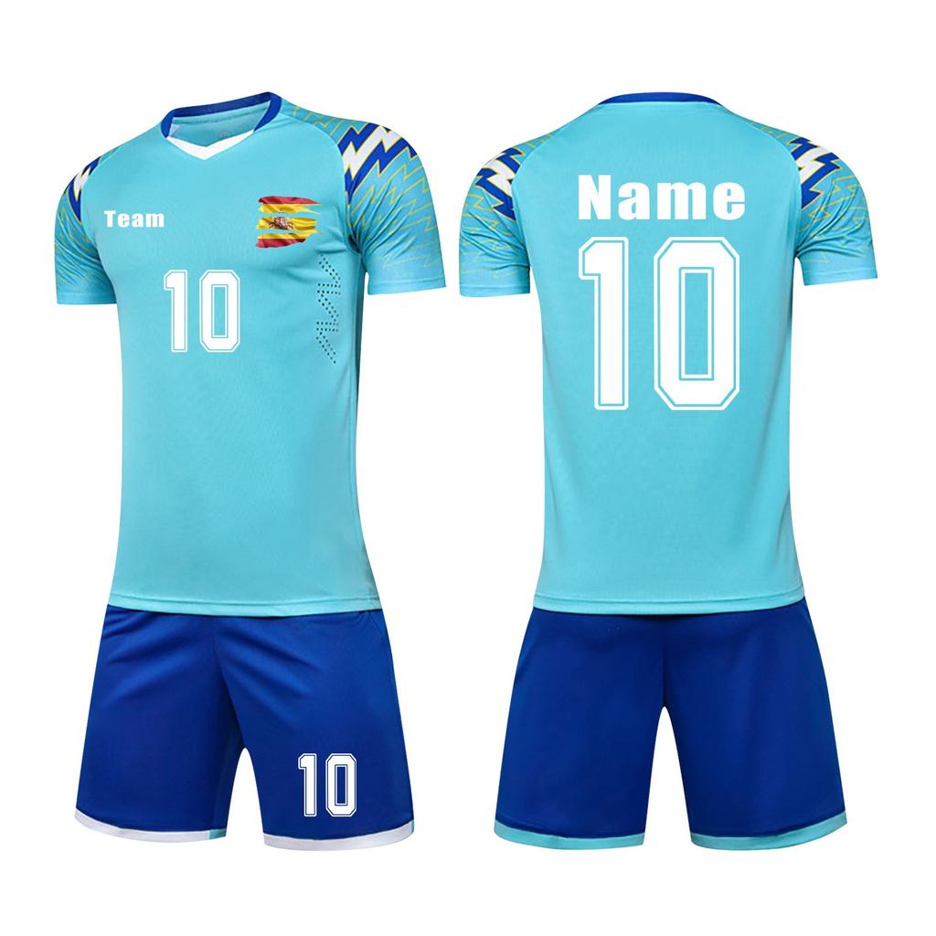 Men's Soccer Jersey Set Quick-Dry Sportswear with Shorts for Training and Matches, Sizes S-XXL