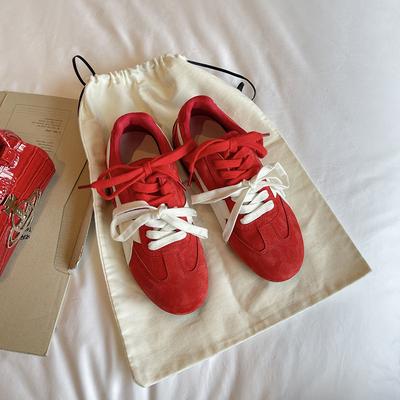 Rose Has the Same Joint Leather German Training Shoes for Women's 2025 New Retro Forrest Gump Racing Car Height-increasing Sports and Leisure Shoes
