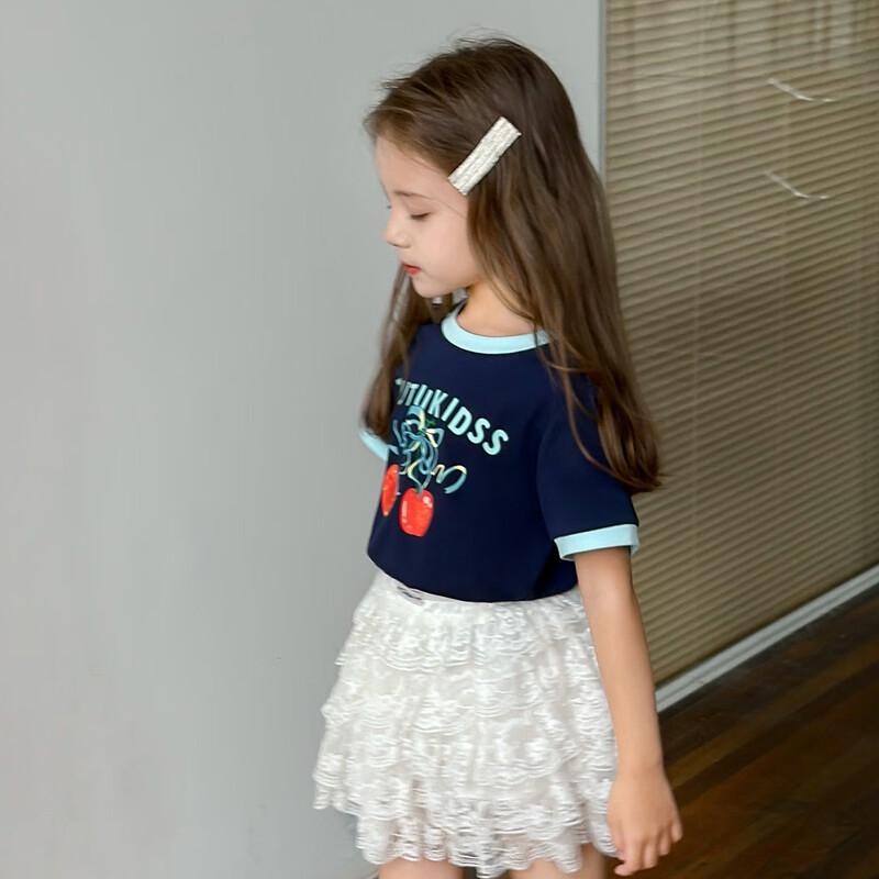 Tutu Xiaoxiang Girls' Short Sleeve Cotton T-Shirt