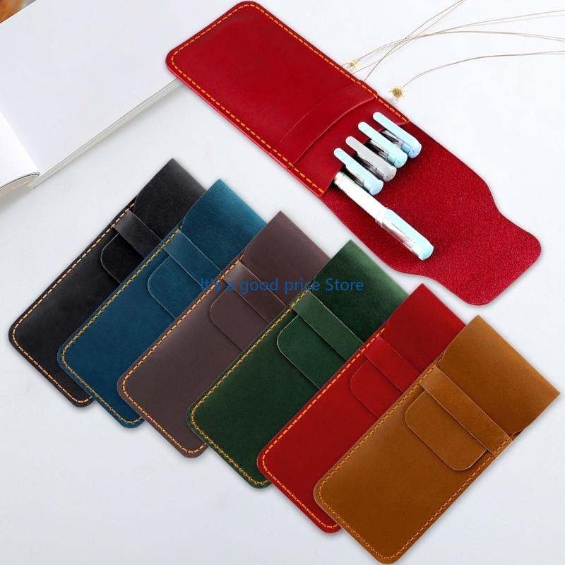 Leather Fountain Pen Case Water Resistant Pen Organiser Portable Pencil Pouches For Men Women Writing Essential Storage