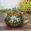 Stylish Kutani Ware Teapot with Blue Grain Tessellation Made In with Tea Strainer Included Design, Japan,