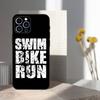 Triathlon Schwimmen Radfahren Laufen Für iPhone 12,14,13,15,16,11,17,X,Mini,XR,SE,XS,Plus,Pro,Max,8,7,Weiche Silikon Schwarze Hülle
