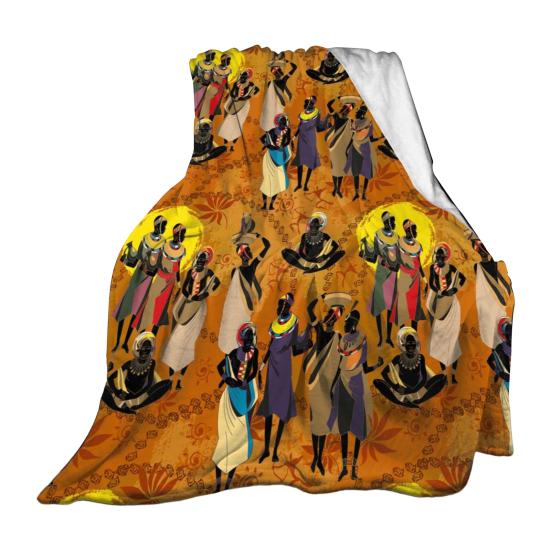 Flannel Kente Blanket African Tribal Ethnic Print Throw Blanket Geometric Colorful Cozy Blanket XS