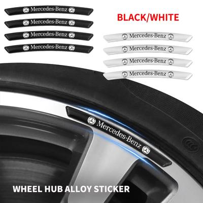 4 Stück Aluminium Chrom Schwarz Logo AMG Aufkleber Auto Radaufkleber Felgenabdeckung Abzeichen Decal Für Mercedes Benz AMG Zubehör