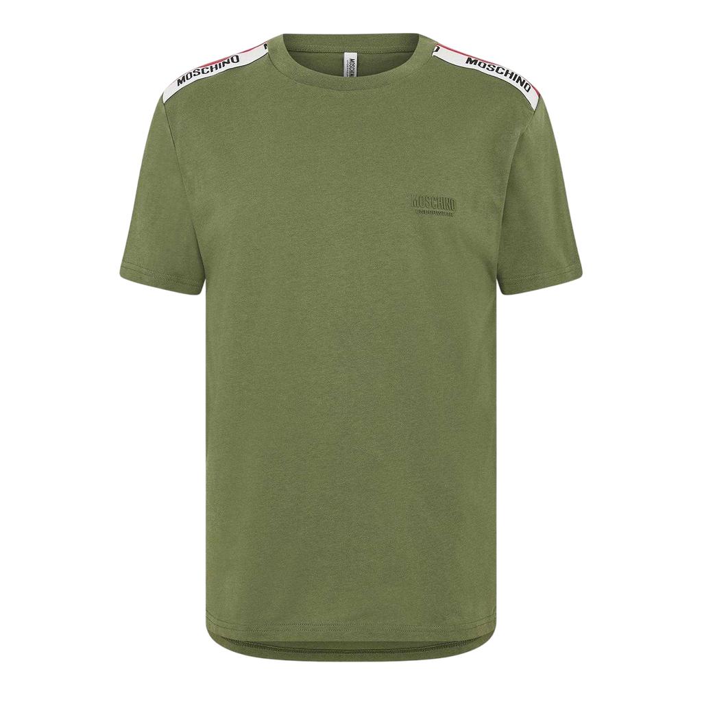 Moschino Mens Tape Taped Shoulders T-Shirt