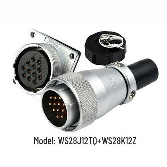 Weipu WS28 23-Pin Aviation Plug Connector, Male-Female Threaded, 479-Hole, 10P12, 16-Pin, 20/26-Pin
