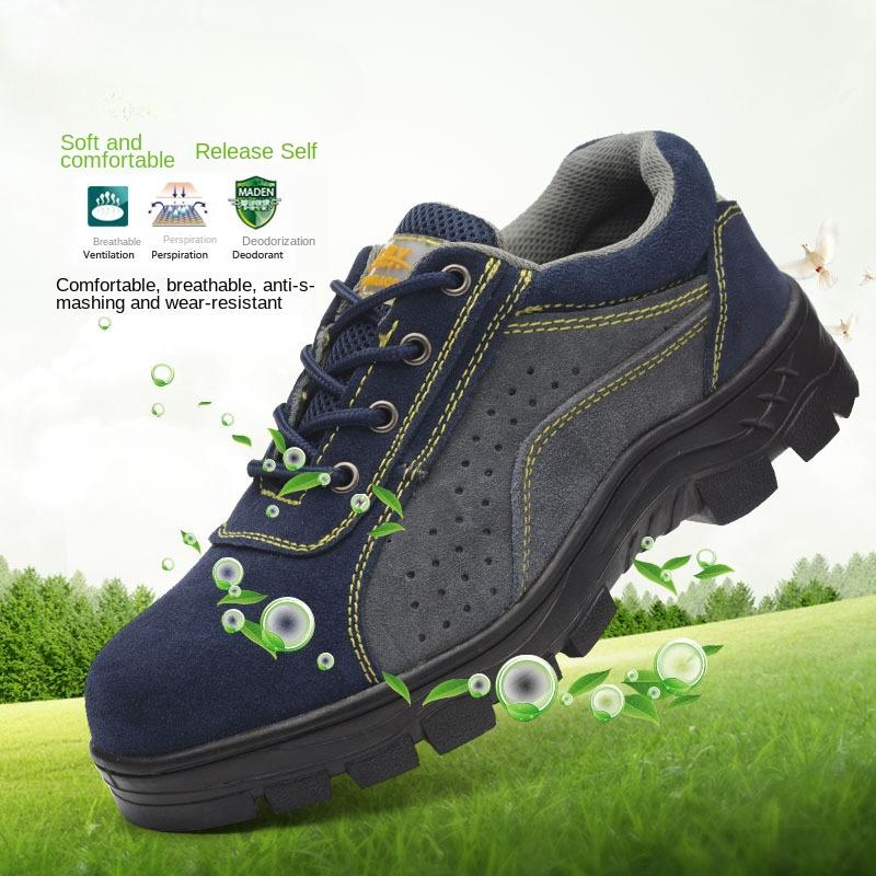 Labor Insurance Shoes Men's Summer Breathable Non-slip Steel Bag Head Anti-smashing and Anti-piercing Work Shoes Safety Shoes