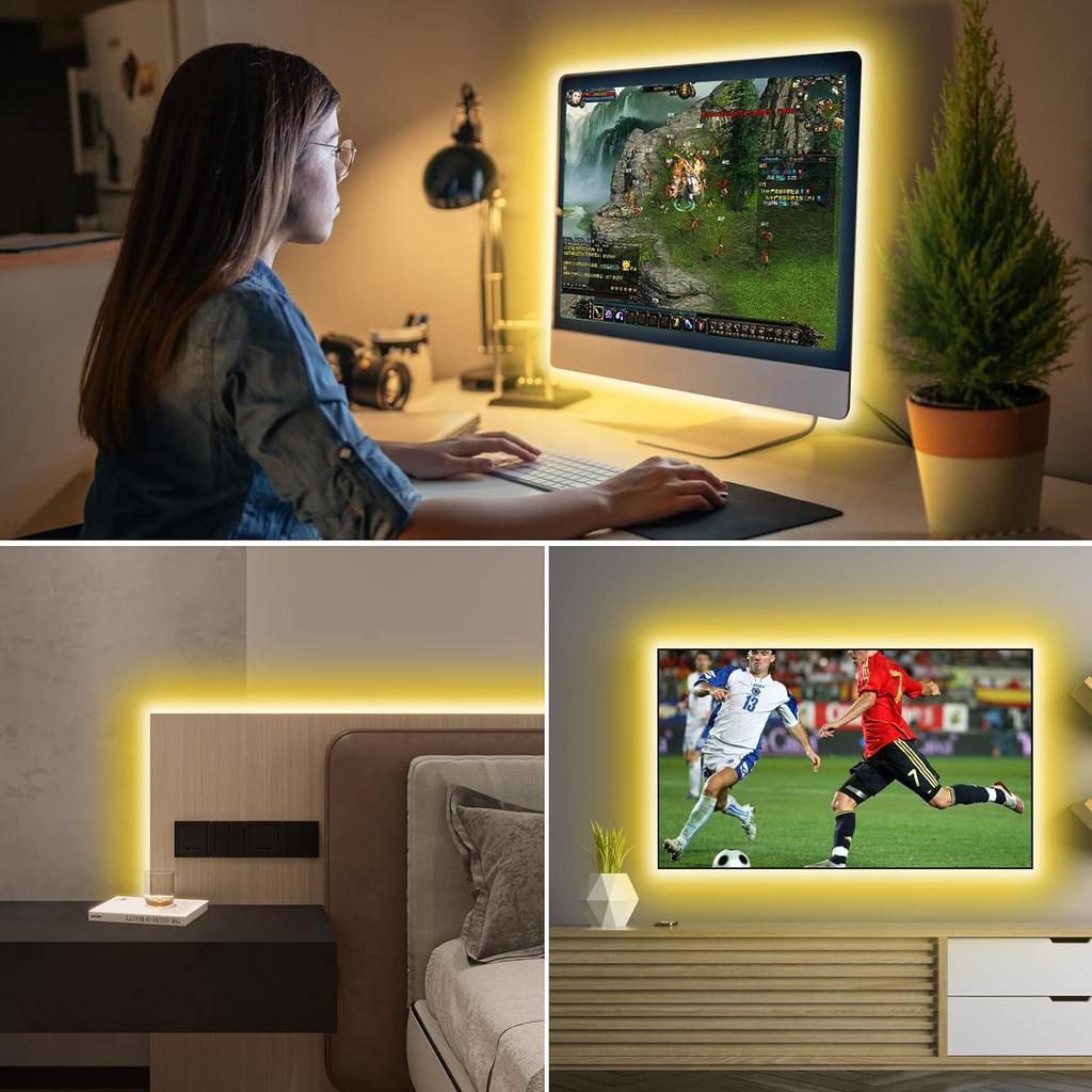 2M COB-LED-Streifen, 5 V USB, dimmbarer COB-LED-Streifen mit Touch-Dimmerschalter für Innen-, Heim- und Küchendekorationsbeleuchtung