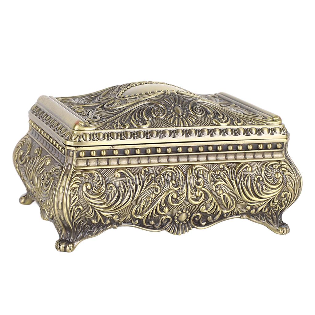 Metall Schmuckschatulle Rechteckige Aufbewahrungsbox für Schmuckstücke Vintage Schmuckschatulle für Frauen Mädchen Geburtstag Weihnachten