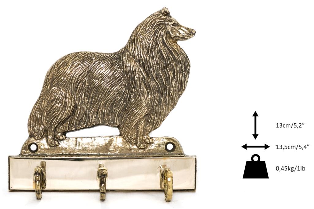 Collie Smooth – Key holder with a dog, brass handle for dog accessories | Art-Dog