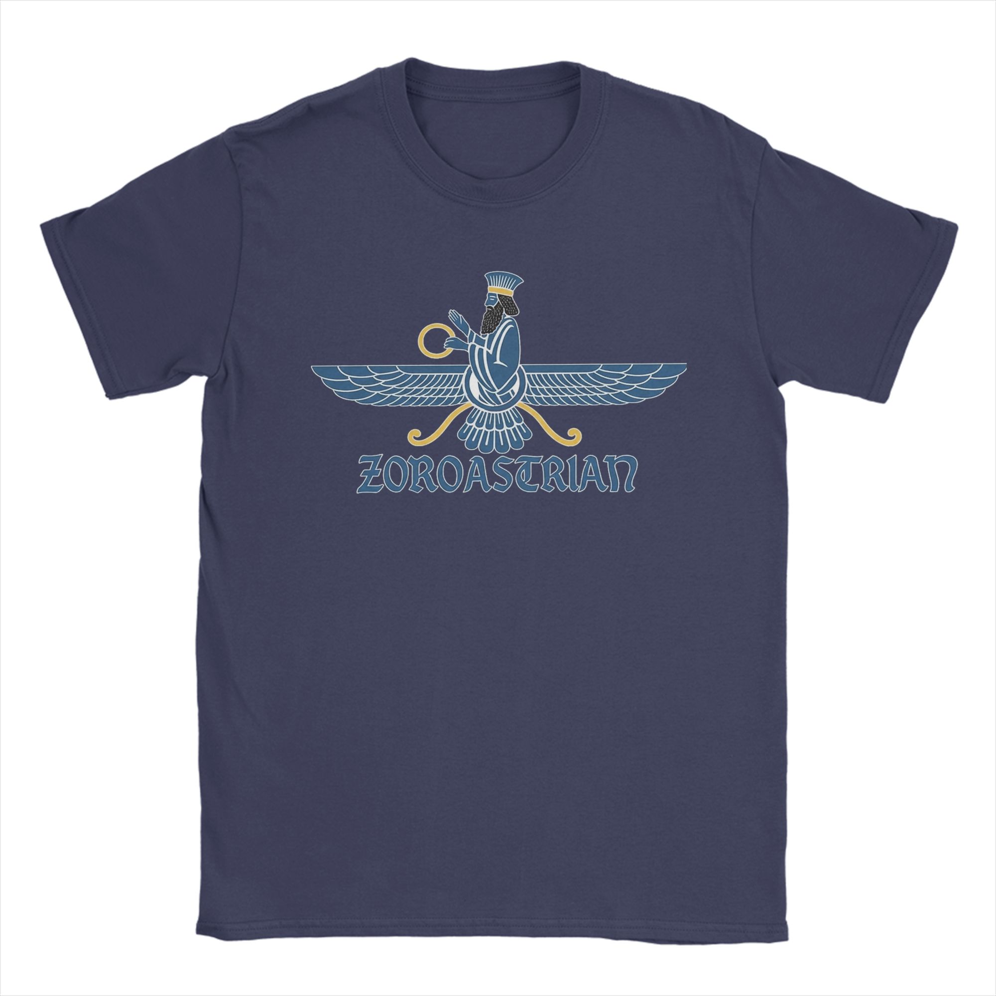 

Novelty Persian Zoroastrian TShirts Men Round Collar Cotton T Shirt Short Sleeve Tees Plus Size Clothes 4XL