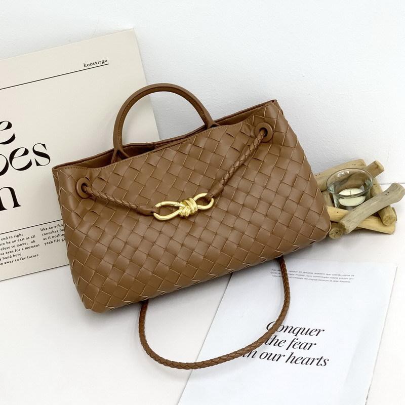 Direktverkauf ab Werk Old Money Stil 2026 neue Leder-Einkaufstasche handgewebte Damentasche Umhänge-Tragetasche Unterarmtasche