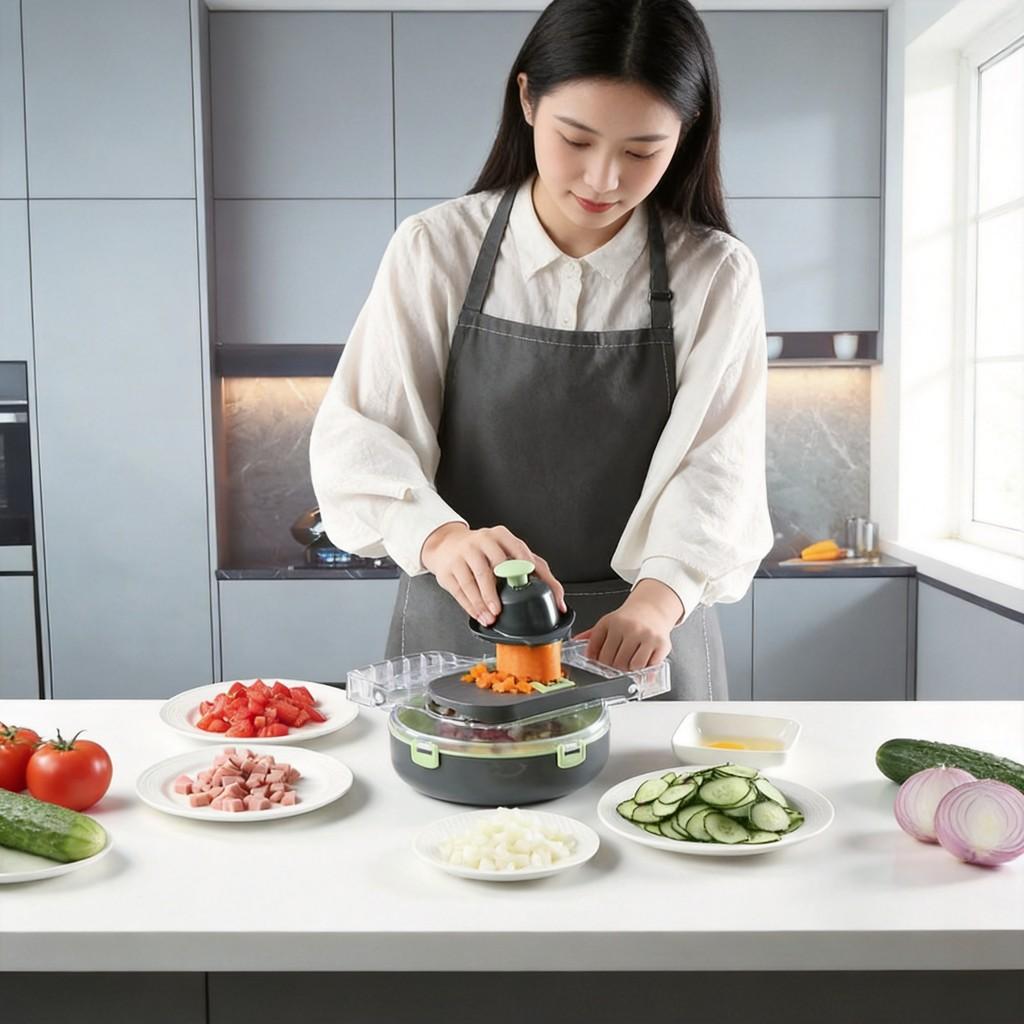 Multi Function Vegetable Chopper With Stainless Steel Blades For Home Cooking And Gift