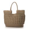 Patterned Knit Basic Tote Basket Bag