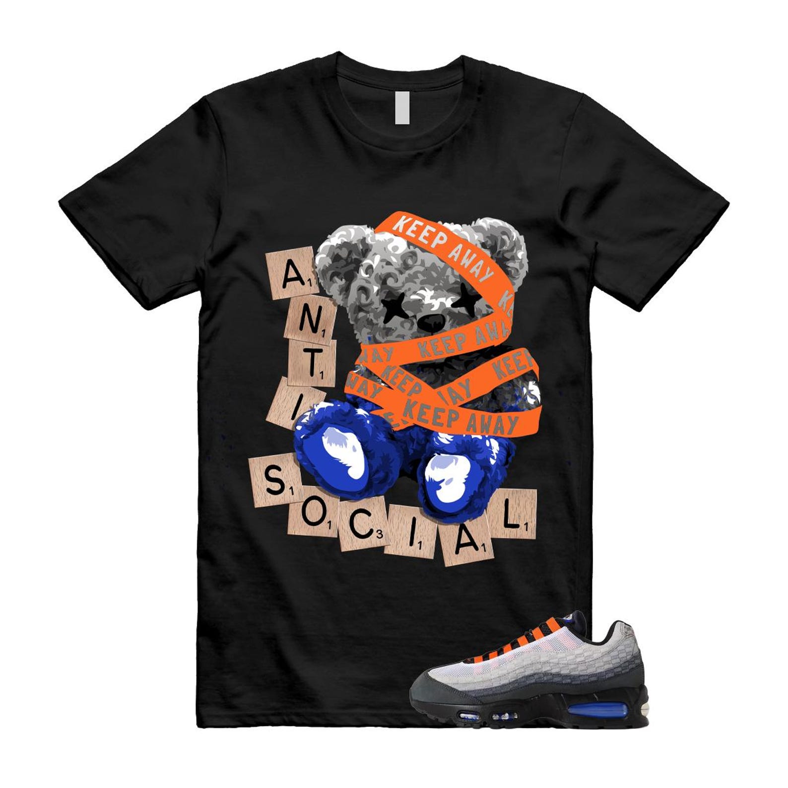 Air Max 95 BB Orange Blue Anthracite Dark Stadium Grey T Shirt Match ANTI M