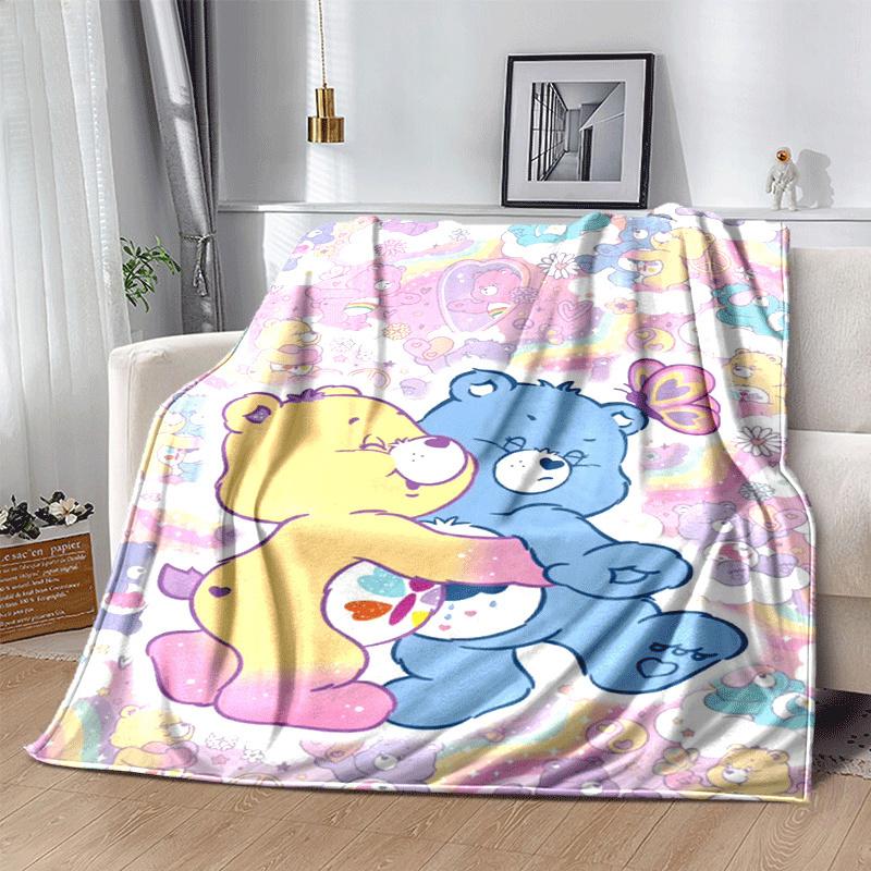 1pc Bear Printing Lightweight Flannel Blanket, Comfortable and Warm Blanket, for Camping Sofa Bed and Couch Office, Suitable for Gift Blanket