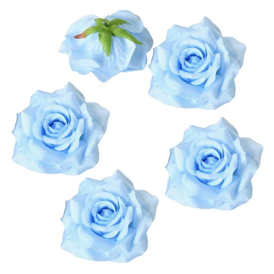 5 Stück Künstliche Rosenblütenköpfe Realistische Falsche Seidenrosenköpfe für Zuhause DIY Blumenwand Hochzeitsparty Geburtstag Babyparty Dekoration