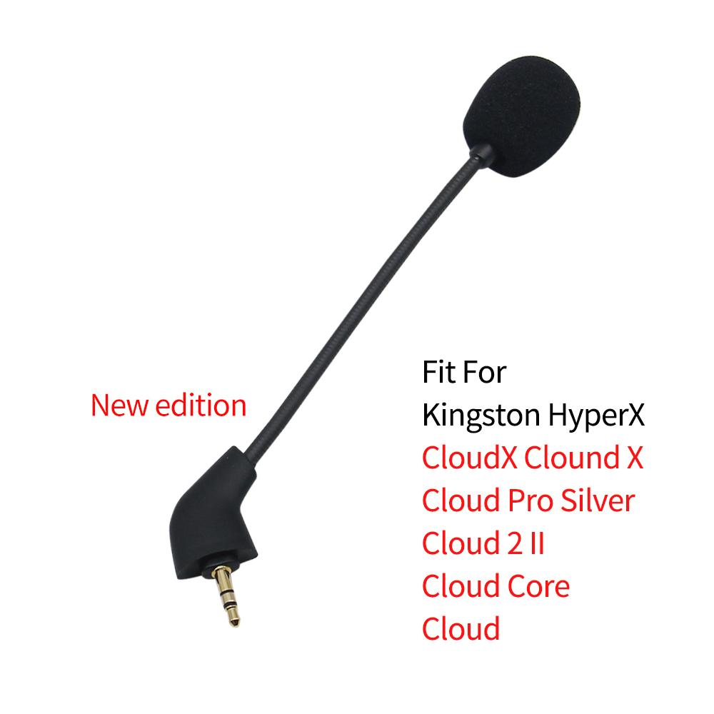 Microfono di Ricambio per Gioco 3,5 mm per Cuffie da Gioco Kingston HyperX Cloud 2 II X Core Pro Silver Cloudx