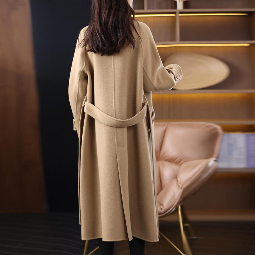 Design Sense Niche Double-sided Wool Coat Women's Extended Autumn and Winter New Loose and Thin Fur Coat