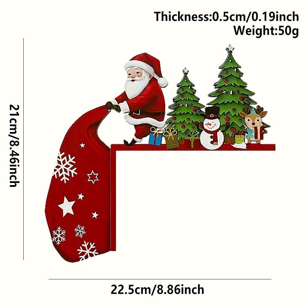Wooden Christmas Door Frame Decoration Snowman Elk Santa Claus Gingerbread Man Merry Christmas Decor Festival Atmosphere