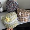 Sun Protection Plaid Octagonal Cap Stars Lace Decor Artist Hat Cute Berets  Women's Fashion