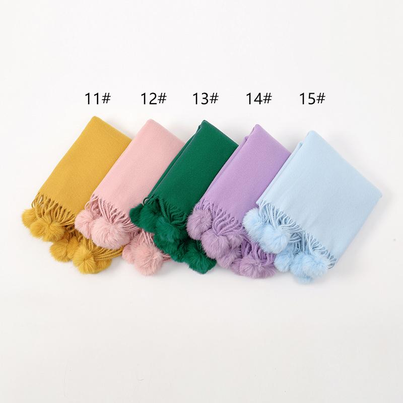 Fashion Winter Cashmere Scarf Women Thick Warm Pashmina Shawl Wraps Solid Color Tassel Lady Blanket Echarpe Bufanda Muslim Hijab