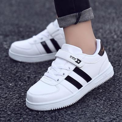 Boys' and Girls' Shoes Middle and Large Children's Board Shoes Students' Leather Waterproof Girls' Sports Shoes Small White Shoes