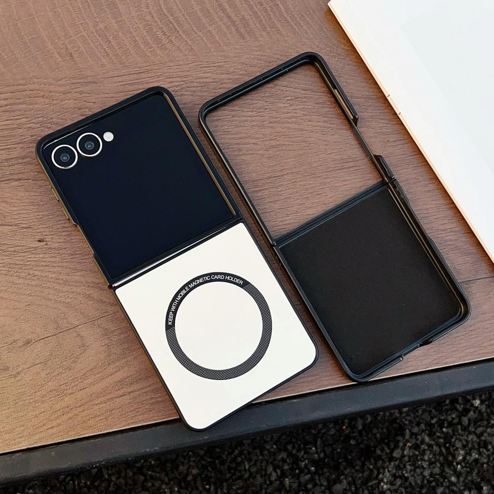 Luxus-Leder-Magnetische Matte Weiche Handyhülle für Samsung Galaxy Z Flip 7 6 5 4 3 Für Magsafe Kabelloses Laden Schutzhülle