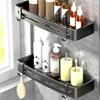 Punch-free Bathroom Shelf Space Aluminum Corner Shelves Suction Cup Triangle Basket Shower Rack For Bathroom Accessories