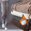 Winter Women Chic High Waisted Pants Lady Korean Style Versatile Solid Trousers Female Thermal Thicken Straight Leg Slacks