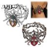 Cooles Rock Soul Armband, Vintage Strass Spinnenarmband, Gothic Punk Verstellbares Stretch Armreif Netz Party Geschenk für Männer Frauen, Geheimnisvolles Halloween