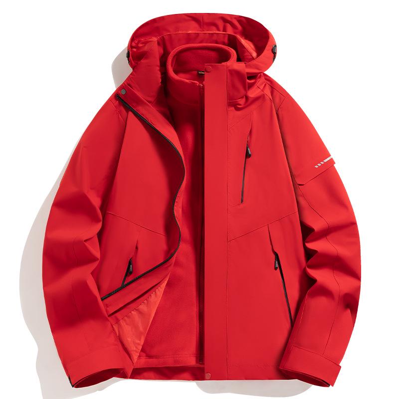 

Мужская и женская куртка-ветровка три в одном с отстегивающимся капюшоном на весну и осень - Идеально для путешествий по Тибету и занятий альпинизмом на открытом воздухе S