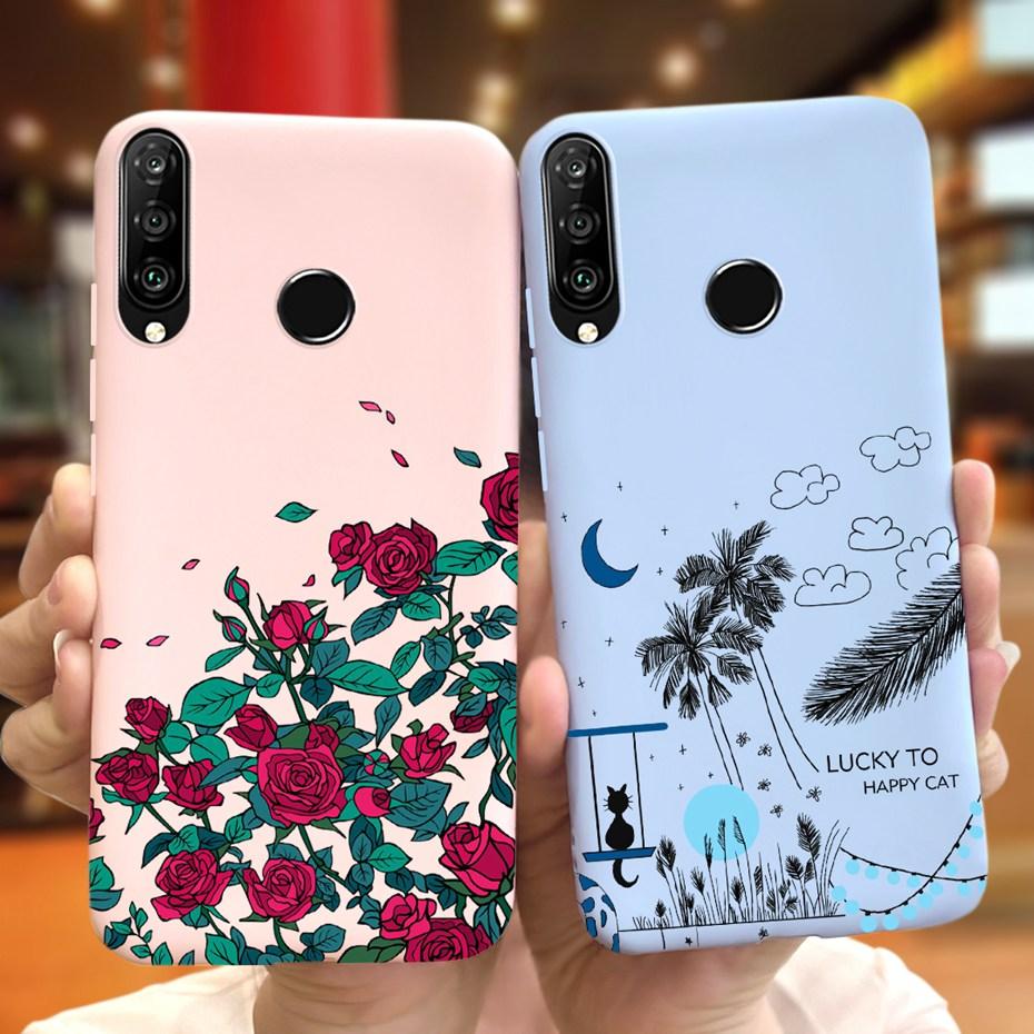 For Huawei P30 Lite Phone Case Flower Girl Pattern Soft Silicon Cover For Huawei P30 Pro Lite Case Cute Funda P 30 P30lite Cases