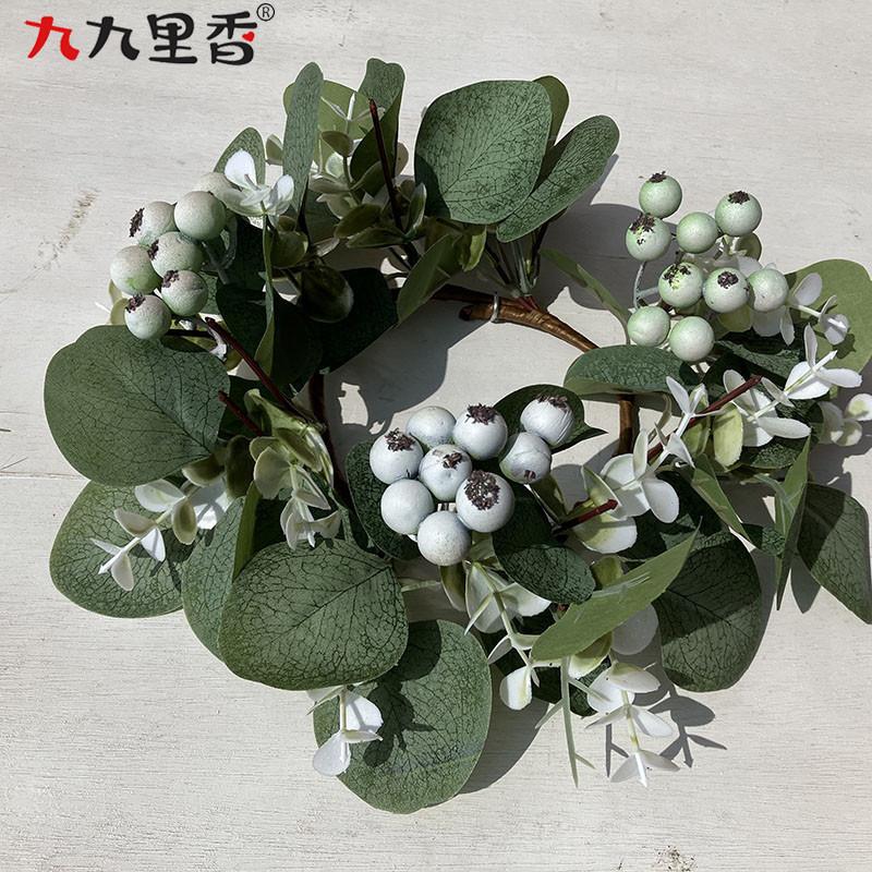 American Spring Simulation Wreath Candle Wreath Eucalyptus Wreath Eucalyptus Leaf Wreath Dining Table Money Leaf Wreath