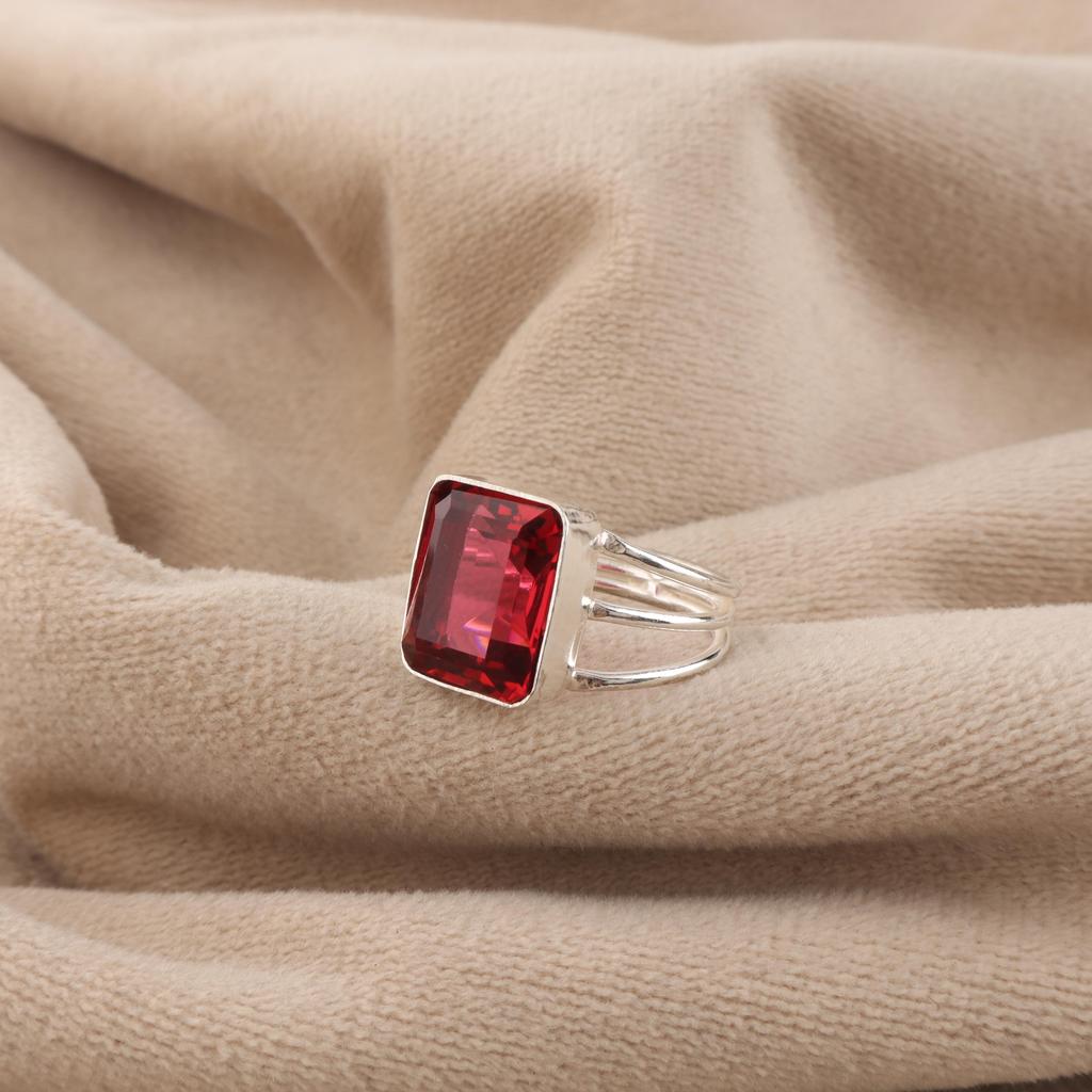 Pink Rubellite Gemstone Silver Ring, 925 Sterling Silver Handmade Jewelry, Partywear Ring Gift For Women RR-78-16