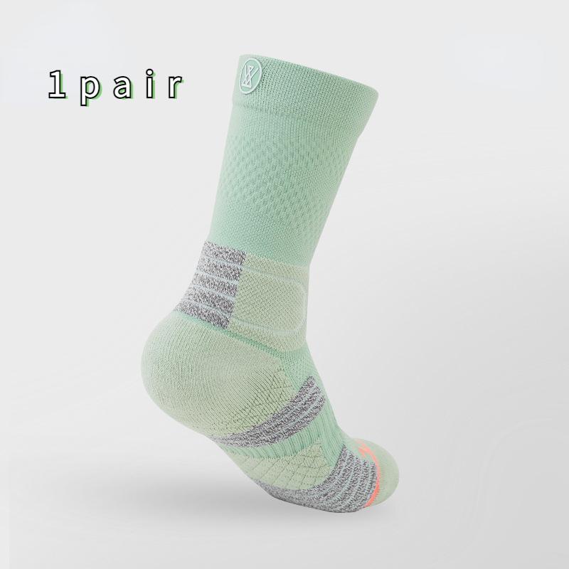 

Женские теннисные носки средней длины, размеры 35–39, дышащие и не пахнущие спортивные носки с полотенцем снизу One-size зелёный