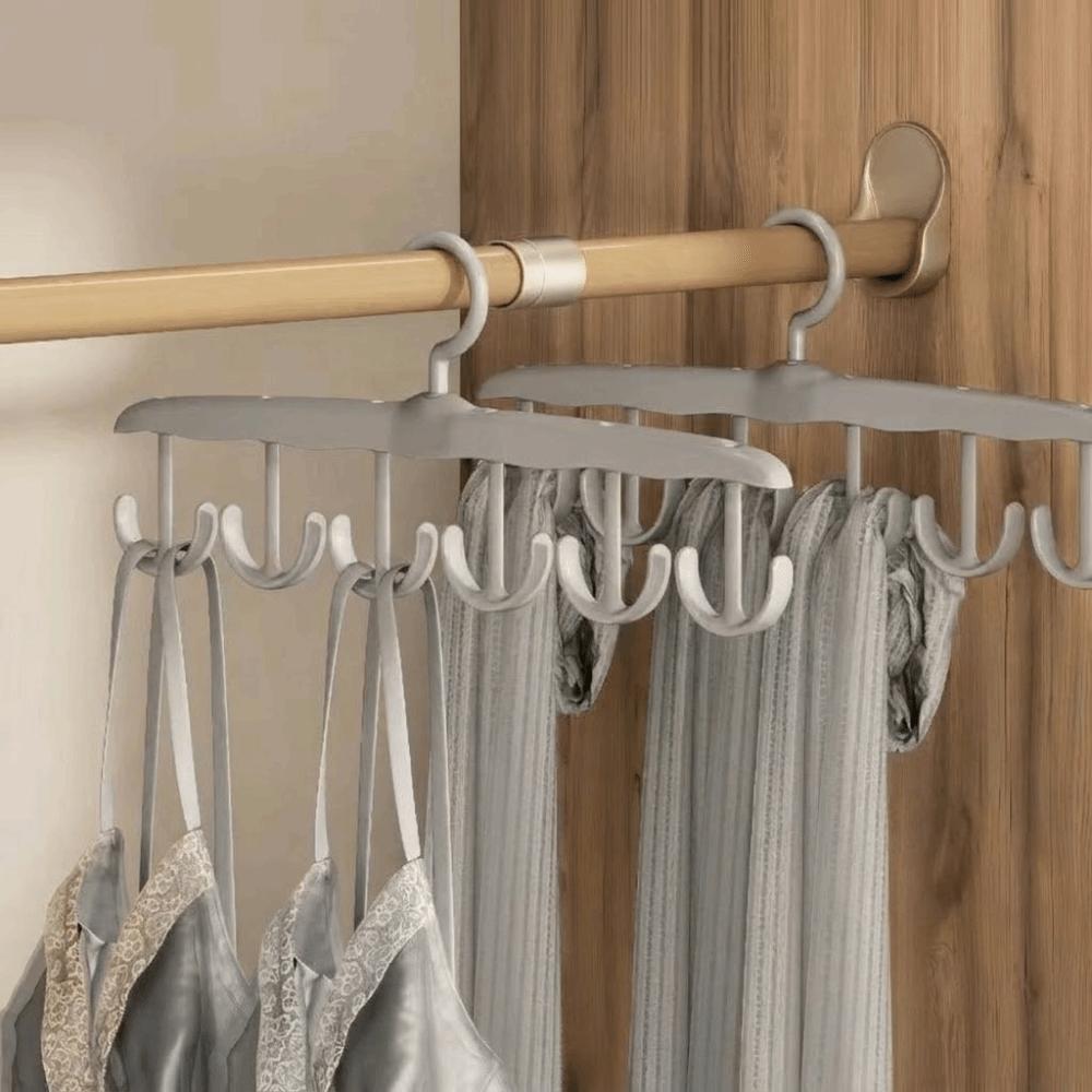 Portable Multi-Functional Hanger Multi-Hook Closet Organizer Clip Rotating Hanger  Dorm