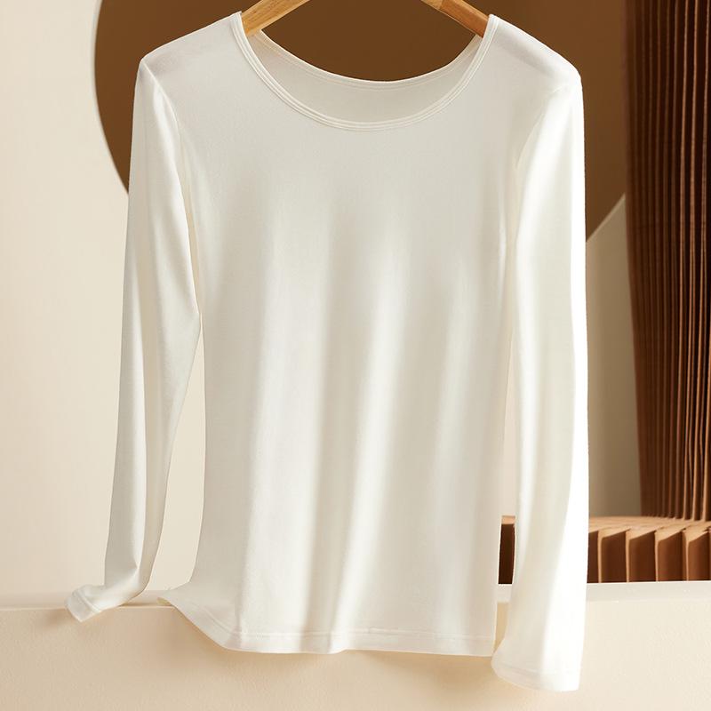 Women's Modal Long Sleeve Round Neck Top – Thin Autumn/Winter Sweater, Large Size