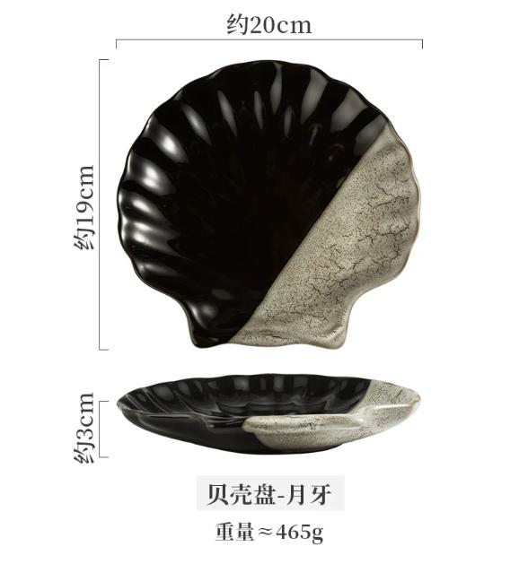 Shell Ceramics Dinner Plate Sushi Plates Fruit Bowl Dessert Plate Dim Sum Dish Salad Bowl Sashime Plates Decorative Bowls Tray